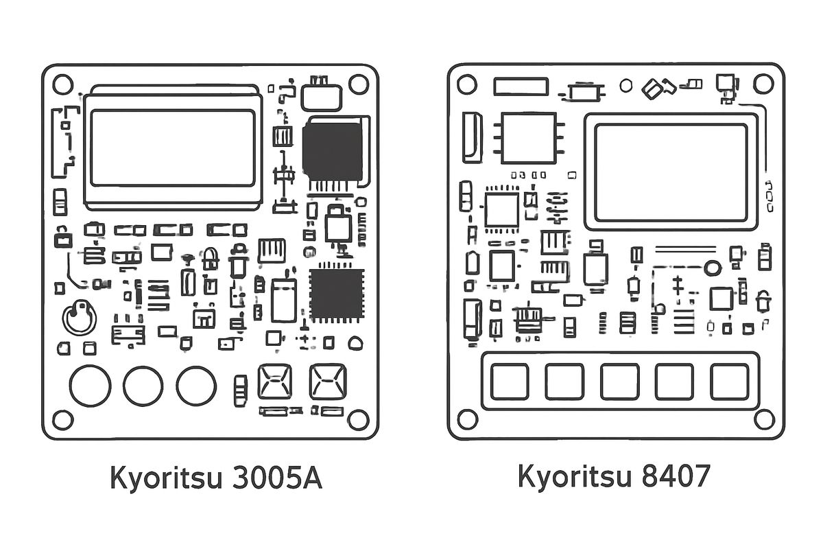 So sánh kỹ thuật sản phẩm: Bo mạch chính máy đo điện trở cách điện KYORITSU 3005A và Kyoritsu 8407